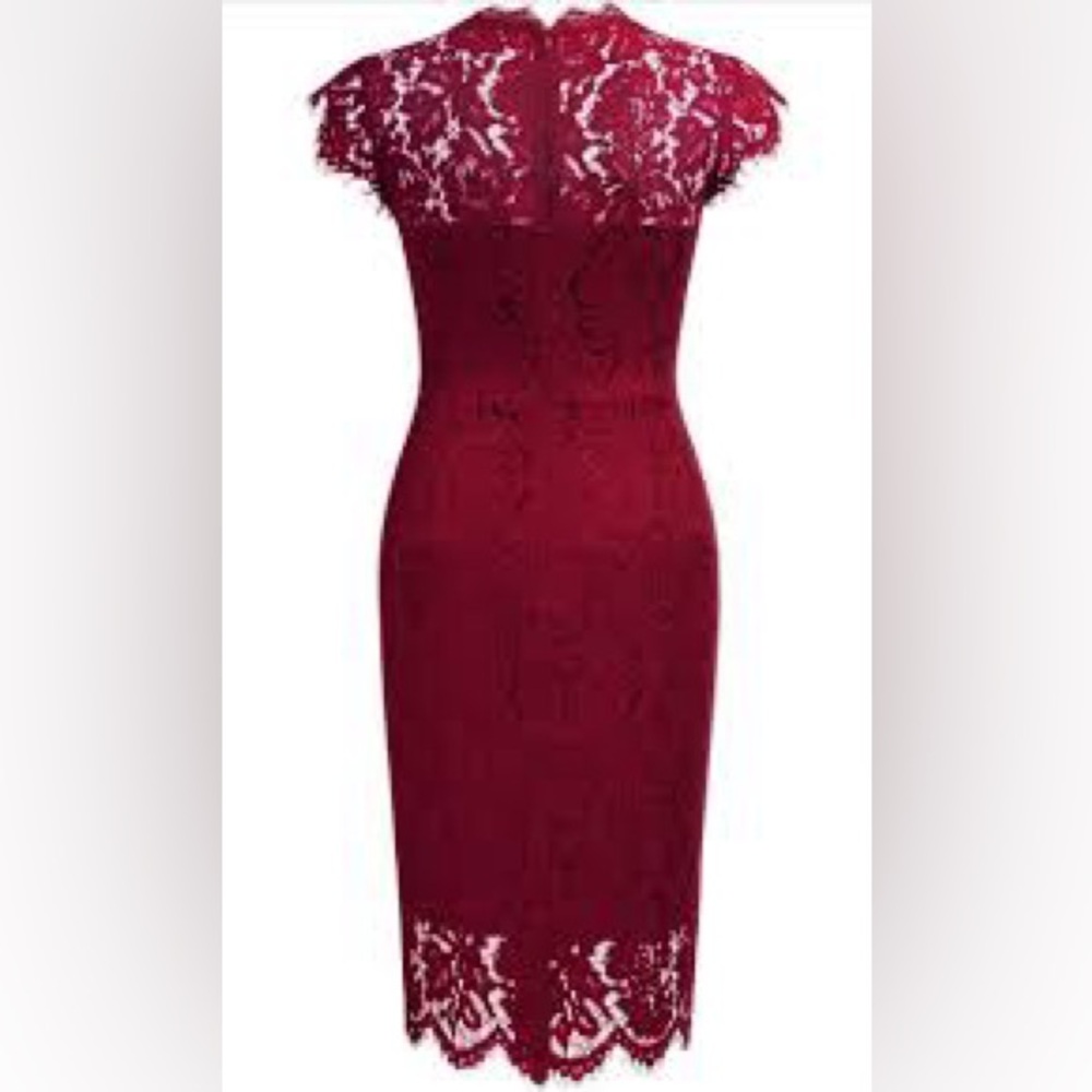 Miusol Women's Retro Floral Lace Slim Evening Cocktail Dress - Picture 2 of 5